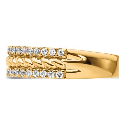 14K Yellow Gold 1/3 ct tw Diamond 3-Row Ring – view 4
