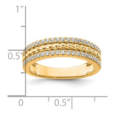 14K Yellow Gold 1/3 ct tw Diamond 3-Row Ring – view 6