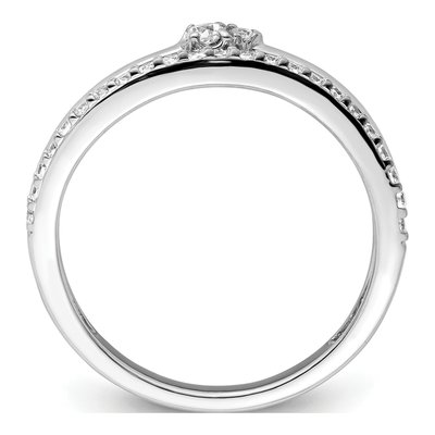 14K White Gold 1/4 ct tw Diamond Curved Double Ring – view 3