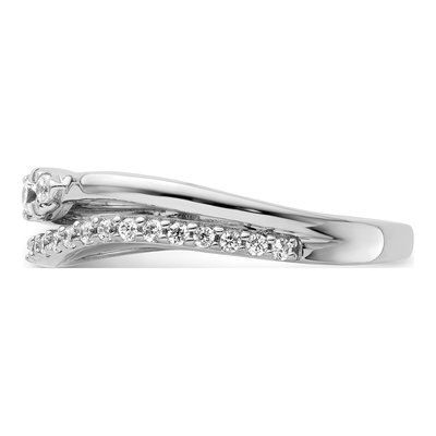 14K White Gold 1/4 ct tw Diamond Curved Double Ring – view 4