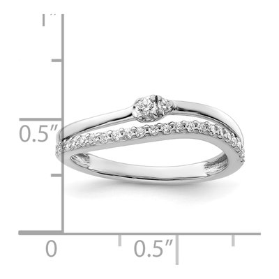 14K White Gold 1/4 ct tw Diamond Curved Double Ring – view 6