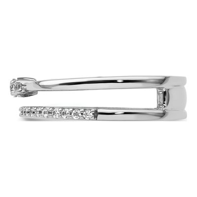 14K White Gold 1/4 ct tw Diamond Double Ring – view 4