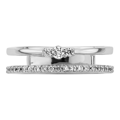 14K White Gold 1/4 ct tw Diamond Double Ring – view 5