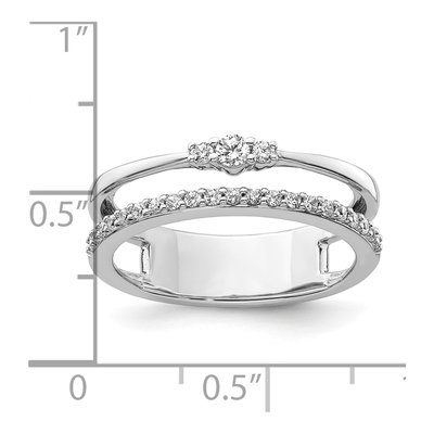 14K White Gold 1/4 ct tw Diamond Double Ring – view 6