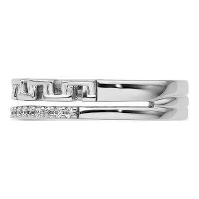 14K White Gold 1/6 ct tw Diamond Double Ring – view 4
