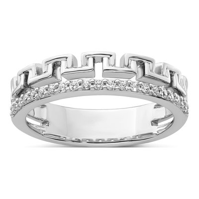14K White Gold 1/6 ct tw Diamond Double Ring