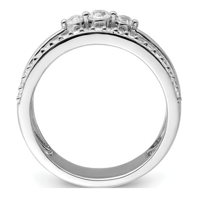 14K White Gold 3/8 ct tw Diamond Double Fashion Ring – view 3