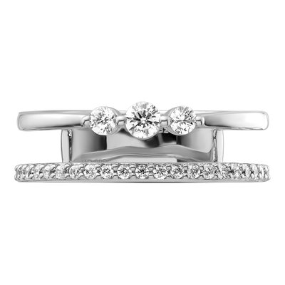 14K White Gold 3/8 ct tw Diamond Double Fashion Ring – view 5