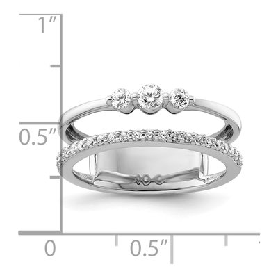 14K White Gold 3/8 ct tw Diamond Double Fashion Ring – view 6