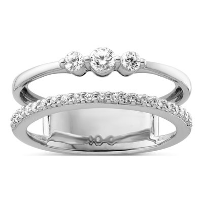 14K White Gold 3/8 ct tw Diamond Double Fashion Ring