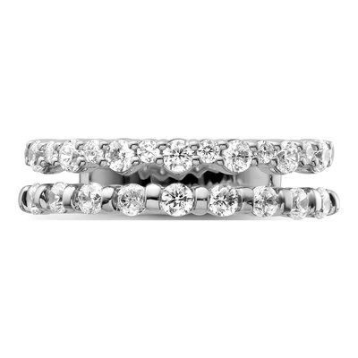 14K White Gold 3/4 ct tw Diamond Double Ring – view 5