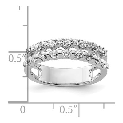 14K White Gold 3/4 ct tw Diamond Double Ring – view 6