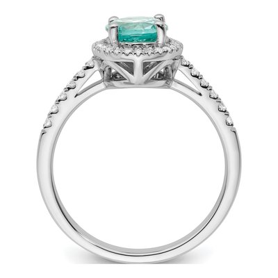 14K White Gold 1/5 ct tw Lab-Created Paraiba & Lab-Grown Diamond Pure Serenity Ring – view 3