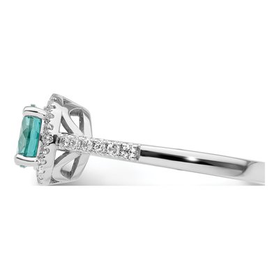 14K White Gold 1/5 ct tw Lab-Created Paraiba & Lab-Grown Diamond Pure Serenity Ring – view 4