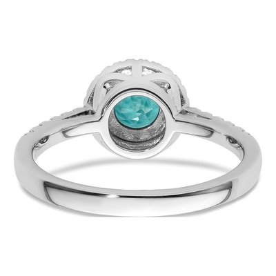 14K White Gold 1/5 ct tw Lab-Created Paraiba & Lab-Grown Diamond Pure Serenity Ring – view 6