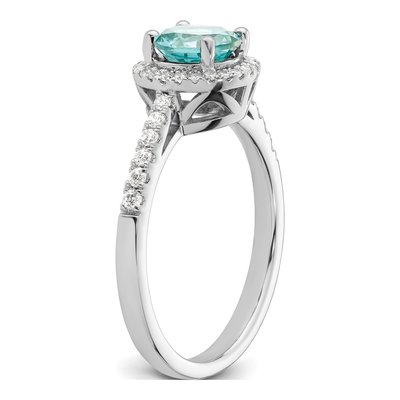 14K White Gold 1/5 ct tw Lab-Created Paraiba & Lab-Grown Diamond Pure Serenity Ring – view 7