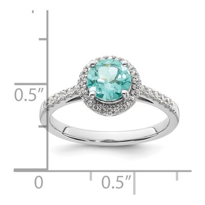 14K White Gold 1/5 ct tw Lab-Created Paraiba & Lab-Grown Diamond Pure Serenity Ring – view 8