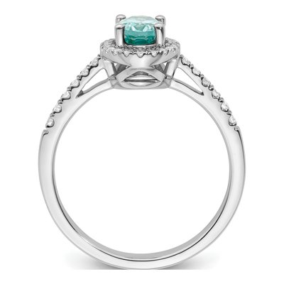 14K White Gold 1/5 ct tw Lab-Created Paraiba & Lab-Grown Diamond Pure Serenity Ring – view 2