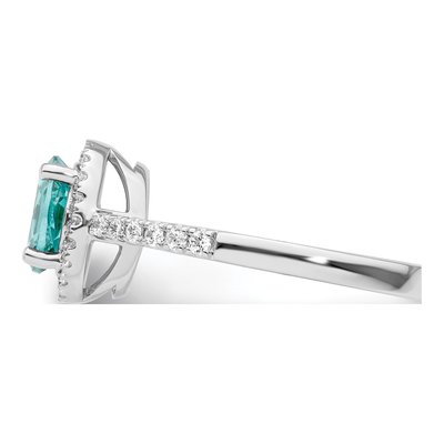 14K White Gold 1/5 ct tw Lab-Created Paraiba & Lab-Grown Diamond Pure Serenity Ring – view 3