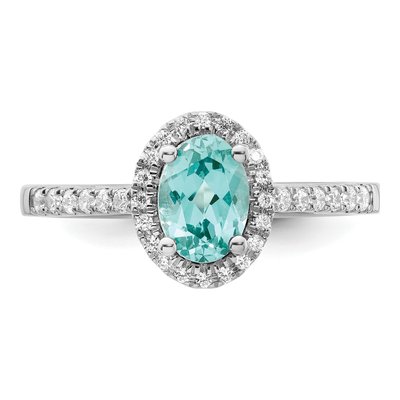 14K White Gold 1/5 ct tw Lab-Created Paraiba & Lab-Grown Diamond Pure Serenity Ring – view 4