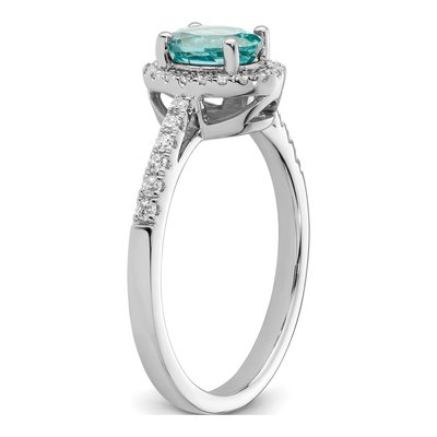 14K White Gold 1/5 ct tw Lab-Created Paraiba & Lab-Grown Diamond Pure Serenity Ring – view 6