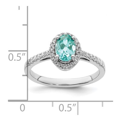 14K White Gold 1/5 ct tw Lab-Created Paraiba & Lab-Grown Diamond Pure Serenity Ring – view 7