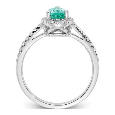 14K White Gold 1/4 ct tw Lab-Created Paraiba & Lab-Grown Diamond Pure Serenity Ring – view 3