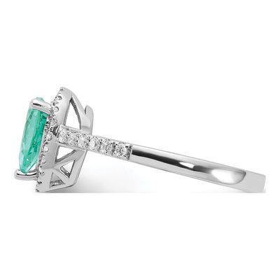 14K White Gold 1/4 ct tw Lab-Created Paraiba & Lab-Grown Diamond Pure Serenity Ring – view 4