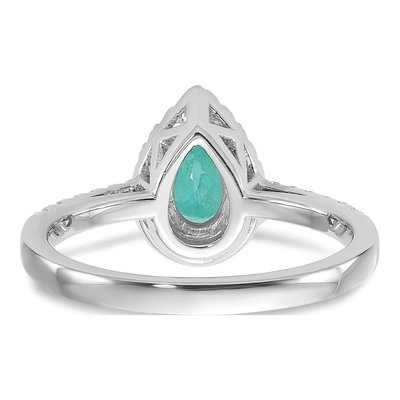 14K White Gold 1/4 ct tw Lab-Created Paraiba & Lab-Grown Diamond Pure Serenity Ring – view 6