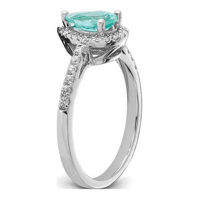 14K White Gold 1/4 ct tw Lab-Created Paraiba & Lab-Grown Diamond Pure Serenity Ring – view 7