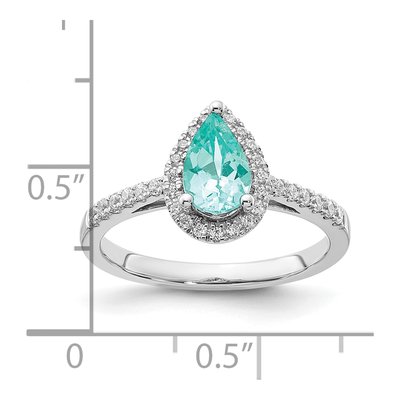 14K White Gold 1/4 ct tw Lab-Created Paraiba & Lab-Grown Diamond Pure Serenity Ring – view 8