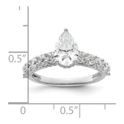 14K White Gold 2ct Lab Grown Diamond Pear Ring – view 8