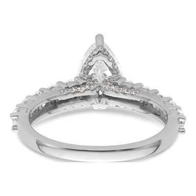 14K White Gold Lab-Grown Diamond Pear Engagement Ring Semi-Mount – view 6