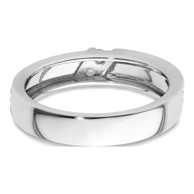 Men's 14K White Gold 1/10 ct tw Diamond Hammered Wedding Band – view 5