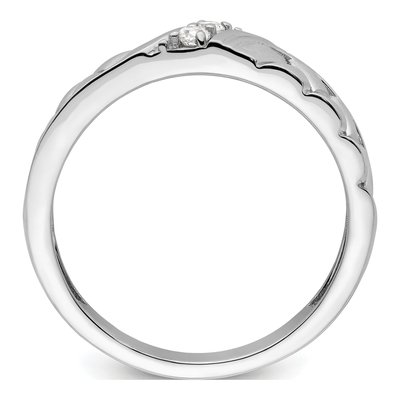 Men's 14K White Gold 1/10 ct tw Diamond Woven Wedding Band – view 2