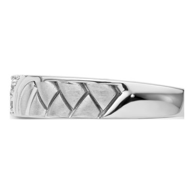 Men's 14K White Gold 1/10 ct tw Diamond Woven Wedding Band – view 3