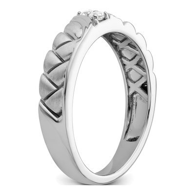 Men's 14K White Gold 1/10 ct tw Diamond Woven Wedding Band – view 6