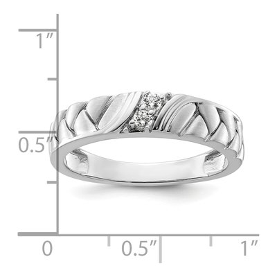 Men's 14K White Gold 1/10 ct tw Diamond Woven Wedding Band – view 7