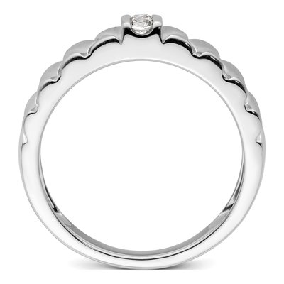 Men's 14K White Gold 1/10 ct tw Diamond Woven Wedding Band – view 2