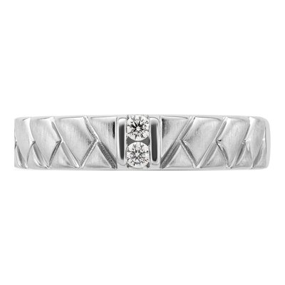 Men's 14K White Gold 1/10 ct tw Diamond Woven Wedding Band – view 4