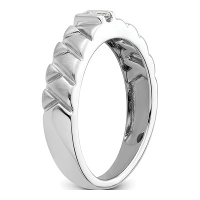 Men's 14K White Gold 1/10 ct tw Diamond Woven Wedding Band – view 6