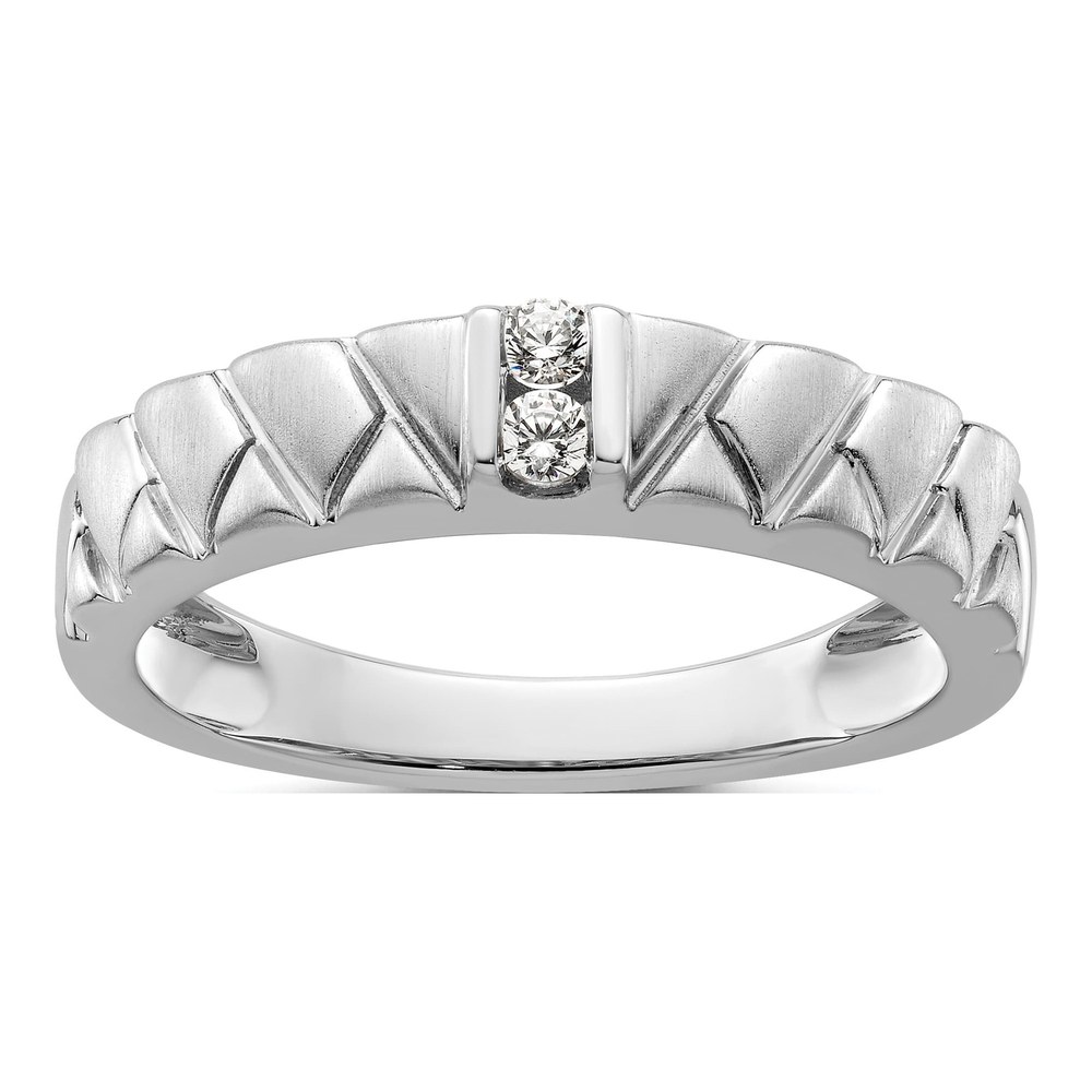 Men's 14K White Gold 1/10 ct tw Diamond Woven Wedding Band