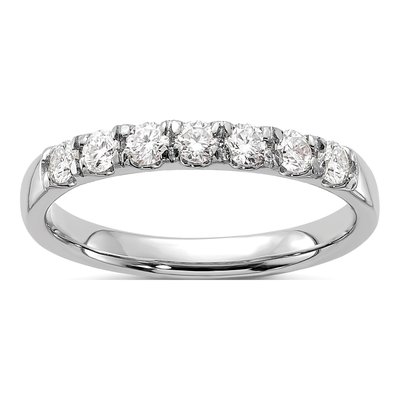 14K White Gold 1/2 ct tw Lab-Grown Diamond Seven Wedding Band