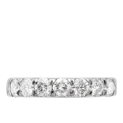 14K White Gold 1 ct tw Lab-Grown Diamond 7-Stone Wedding Band – view 4