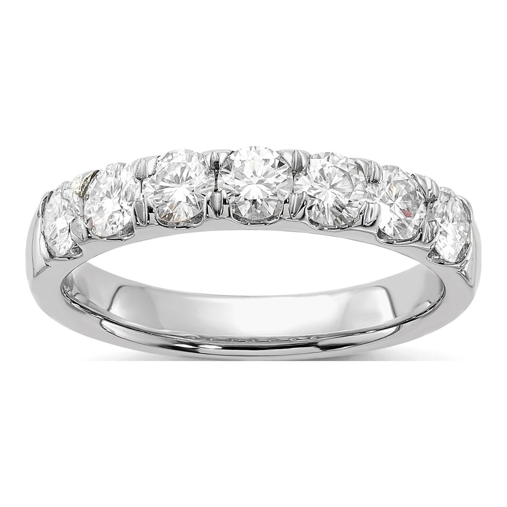 14K White Gold 1 ct tw Lab-Grown Diamond 7-Stone Wedding Band