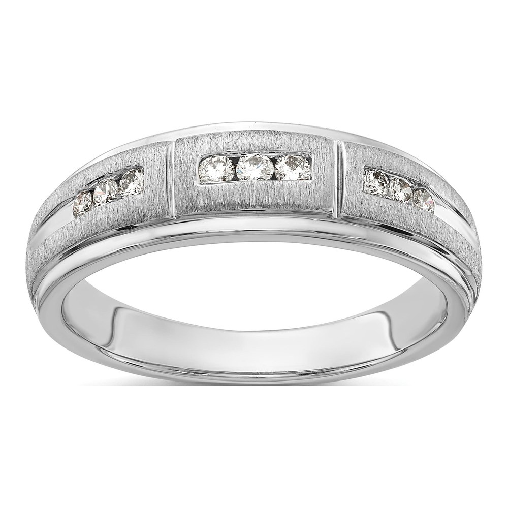 Men's 10K White Gold 1/5 ct tw Lab-Grown Diamond Ring