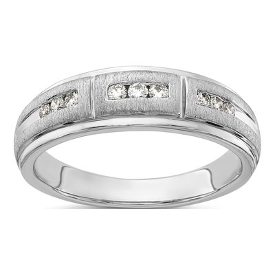 Men's 10K White Gold 1/5 ct tw Lab-Grown Diamond Ring