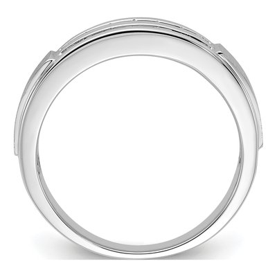 Men's 10K White Gold 1/5 ct tw Lab-Grown Diamond Double Row Ring – view 3
