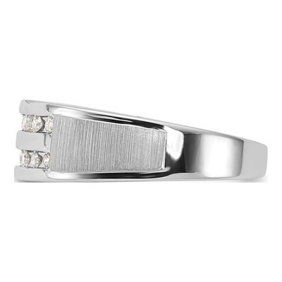 Men's 10K White Gold 1/5 ct tw Lab-Grown Diamond Double Row Ring – view 4