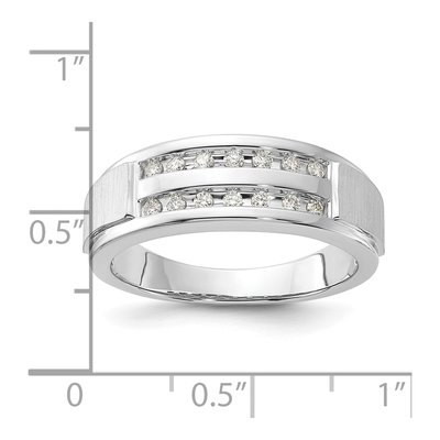 Men's 10K White Gold 1/5 ct tw Lab-Grown Diamond Double Row Ring – view 8
